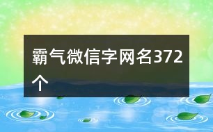 霸氣微信字網名372個