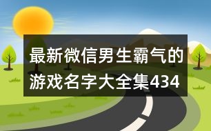 最新微信男生霸氣的游戲名字大全集434個(gè)