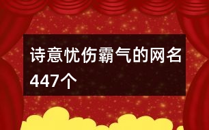 詩(shī)意憂傷霸氣的網(wǎng)名447個(gè)