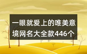 一眼就愛上的唯美意境網(wǎng)名大全款446個(gè)