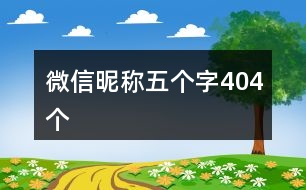 微信昵稱五個字404個