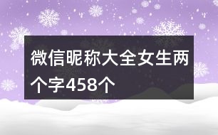 微信昵稱大全女生兩個字458個