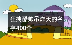 狂拽酷帥吊炸天的名字400個(gè)