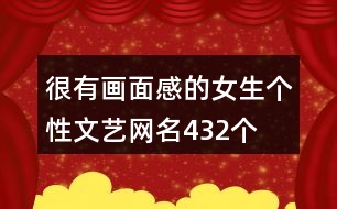 很有畫面感的女生個性文藝網(wǎng)名432個