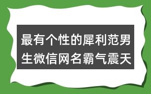 最有個(gè)性的犀利范男生微信網(wǎng)名霸氣震天447個(gè)