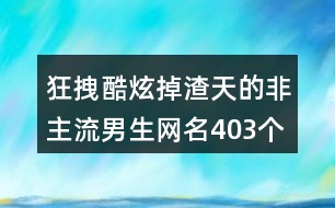 狂拽酷炫掉渣天的非主流男生網名403個