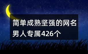 簡單成熟堅強的網(wǎng)名男人專屬426個