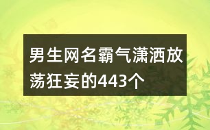 男生網(wǎng)名霸氣瀟灑放蕩狂妄的443個