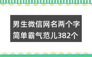 男生微信網名兩個字簡單霸氣范兒382個