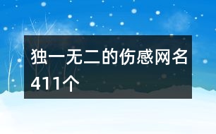 獨(dú)一無二的傷感網(wǎng)名411個(gè)