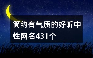 簡約有氣質(zhì)的好聽中性網(wǎng)名431個