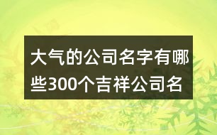 大氣的公司名字有哪些,300個(gè)吉祥公司名字大全378個(gè)