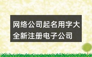 網(wǎng)絡公司起名用字大全,新注冊電子公司名稱大全403個