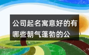 公司起名寓意好的有哪些,朝氣蓬勃的公司名大全368個