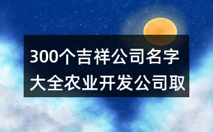 300個吉祥公司名字大全,農業(yè)開發(fā)公司取名大全383個