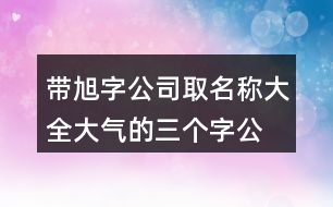 帶旭字公司取名稱大全,大氣的三個字公司名稱432個