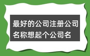 最好的公司注冊公司名稱,想起個(gè)公司名稱求推薦419個(gè)