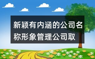 新穎有內涵的公司名稱,形象管理公司取名時尚吸引人414個