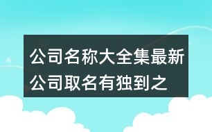 公司名稱大全集最新,公司取名有獨到之處396個