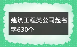 建筑工程類公司起名字630個