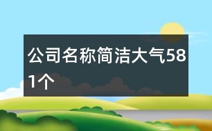 公司名稱簡(jiǎn)潔大氣581個(gè)