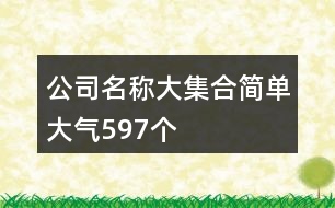 公司名稱大集合簡(jiǎn)單大氣597個(gè)