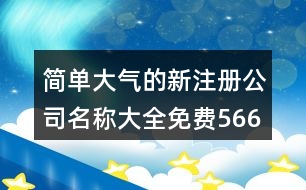 簡單大氣的新注冊公司名稱大全免費(fèi)566個(gè)