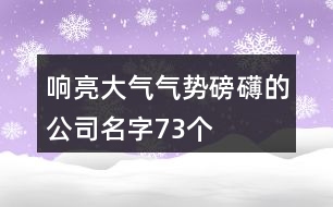 響亮大氣氣勢磅礴的公司名字73個