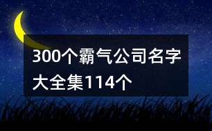 300個(gè)霸氣公司名字大全集114個(gè)