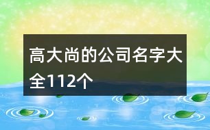 高大尚的公司名字大全112個