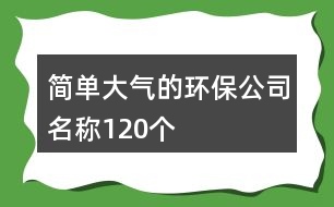 簡(jiǎn)單大氣的環(huán)保公司名稱120個(gè)