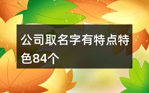 公司取名字有特點特色84個