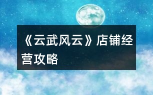 《云武風(fēng)云》店鋪經(jīng)營攻略