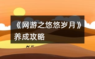 《網(wǎng)游之悠悠歲月》養(yǎng)成攻略