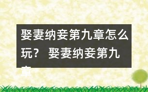 娶妻納妾第九章怎么玩？ 娶妻納妾第九章攻略