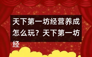 天下第一坊經(jīng)營養(yǎng)成怎么玩？天下第一坊經(jīng)營養(yǎng)成攻略