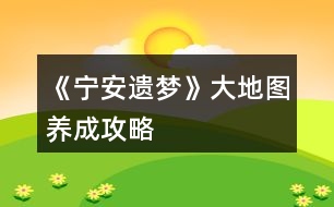 《寧安遺夢(mèng)》大地圖養(yǎng)成攻略