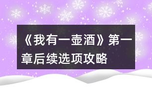 《我有一壺酒》第一章后續(xù)選項攻略