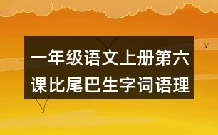 一年級(jí)語(yǔ)文上冊(cè)第六課比尾巴生字詞語(yǔ)理解