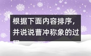 根據(jù)下面內(nèi)容排序，并說(shuō)說(shuō)曹沖稱象的過(guò)程？