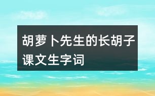 胡蘿卜先生的長(zhǎng)胡子課文生字詞