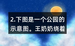 2.下圖是一個公園的示意圖。王奶奶繞著公園走一圈是多少米？