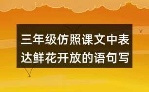 三年級仿照課文中表達(dá)鮮花開放的語句寫一寫你喜歡的花