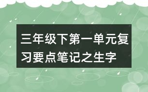 三年級下第一單元復(fù)習(xí)要點筆記之生字