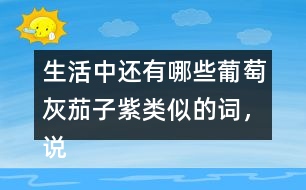 生活中還有哪些葡萄灰茄子紫類似的詞，說一說