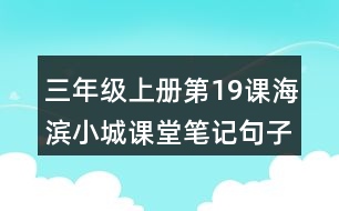 三年級上冊第19課海濱小城課堂筆記句子解析