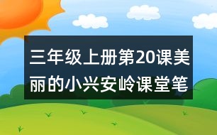 三年級上冊第20課美麗的小興安嶺課堂筆記句子解析