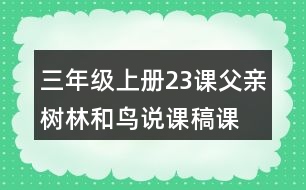 三年級上冊23課父親、樹林和鳥說課稿課案教學(xué)設(shè)計(jì)二