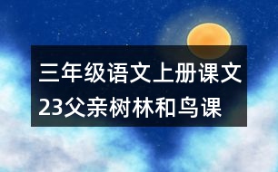 三年級語文上冊課文23父親、樹林和鳥課堂筆記常見多音字