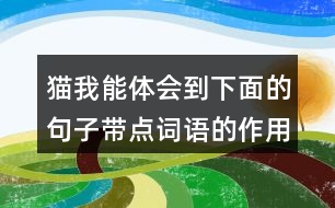 貓我能體會到下面的句子帶點詞語的作用，還能用這些詞語說句子呢。